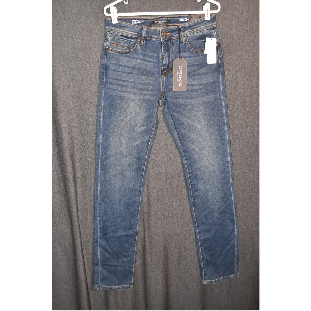 NEW Liverpool Men's 30x34 Kingston Modern Straight Pembroke Distressed Jeans NWT
